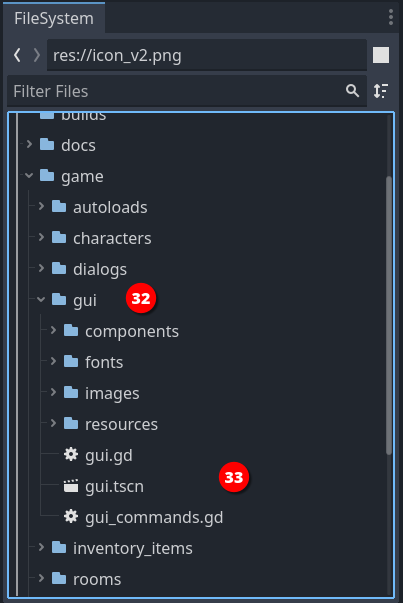 The GUI folder structure