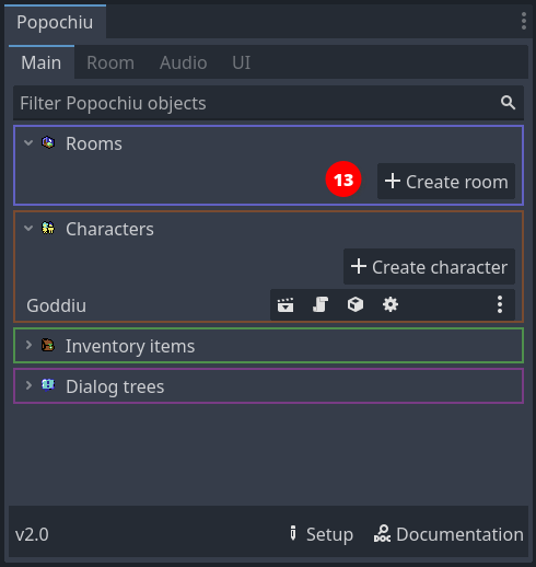 Create Room button